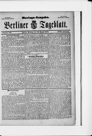 Berliner Tageblatt und Handels-Zeitung vom 20.08.1888
