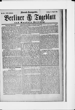 Berliner Tageblatt und Handels-Zeitung vom 21.08.1888