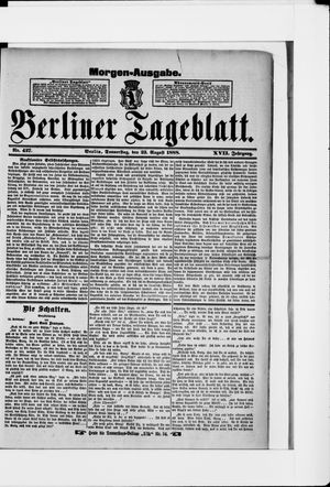 Berliner Tageblatt und Handels-Zeitung vom 23.08.1888