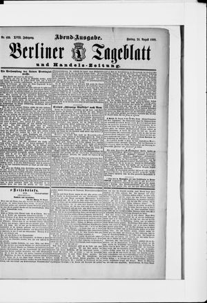 Berliner Tageblatt und Handels-Zeitung vom 24.08.1888