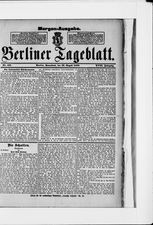 Berliner Tageblatt und Handels-Zeitung on Aug 25, 1888
