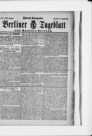 Berliner Tageblatt und Handels-Zeitung on Aug 25, 1888