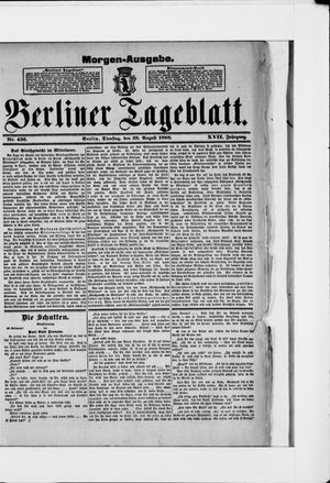 Berliner Tageblatt und Handels-Zeitung on Aug 28, 1888