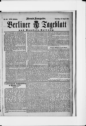 Berliner Tageblatt und Handels-Zeitung vom 30.08.1888