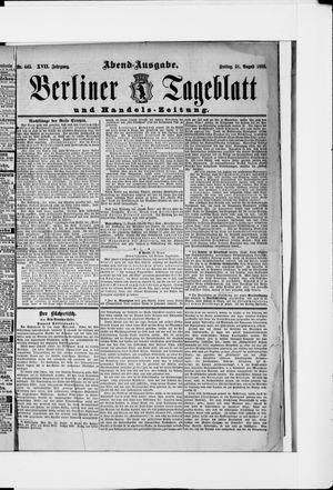 Berliner Tageblatt und Handels-Zeitung vom 31.08.1888