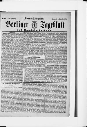Berliner Tageblatt und Handels-Zeitung on Sep 1, 1888