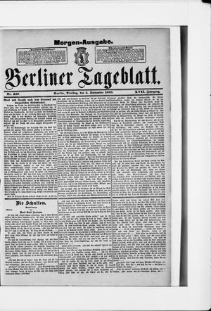 Berliner Tageblatt und Handels-Zeitung vom 04.09.1888