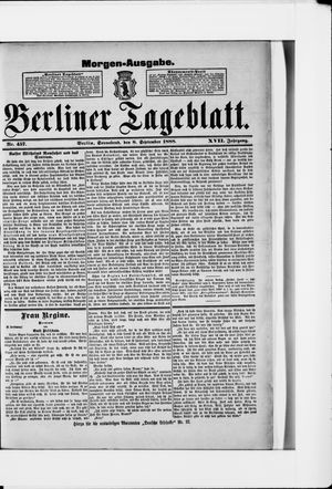 Berliner Tageblatt und Handels-Zeitung on Sep 8, 1888