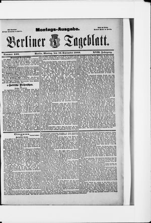 Berliner Tageblatt und Handels-Zeitung vom 10.09.1888