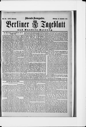 Berliner Tageblatt und Handels-Zeitung vom 12.09.1888