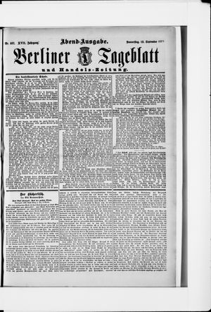 Berliner Tageblatt und Handels-Zeitung vom 13.09.1888