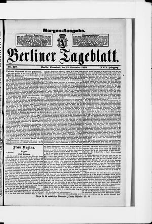 Berliner Tageblatt und Handels-Zeitung on Sep 15, 1888