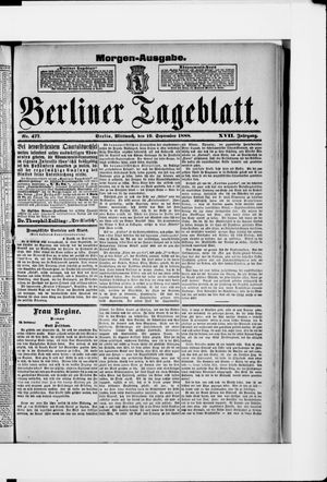Berliner Tageblatt und Handels-Zeitung on Sep 19, 1888