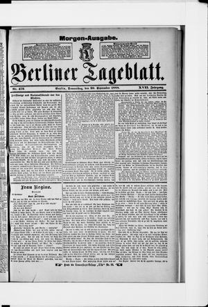 Berliner Tageblatt und Handels-Zeitung vom 20.09.1888