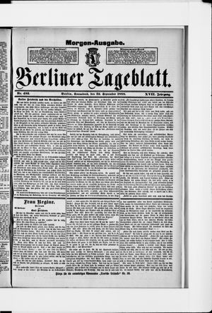 Berliner Tageblatt und Handels-Zeitung on Sep 22, 1888