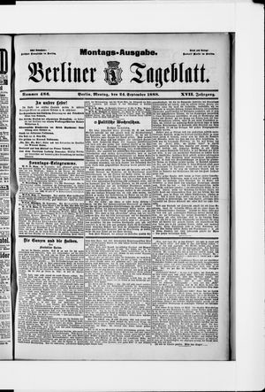 Berliner Tageblatt und Handels-Zeitung on Sep 24, 1888