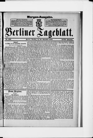 Berliner Tageblatt und Handels-Zeitung vom 25.09.1888