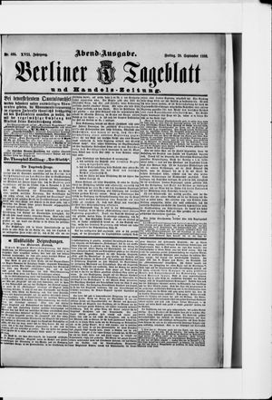 Berliner Tageblatt und Handels-Zeitung vom 28.09.1888