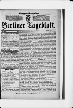 Berliner Tageblatt und Handels-Zeitung vom 29.09.1888