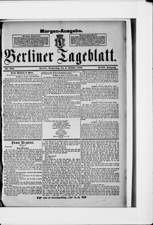 Berliner Tageblatt und Handels-Zeitung vom 04.10.1888