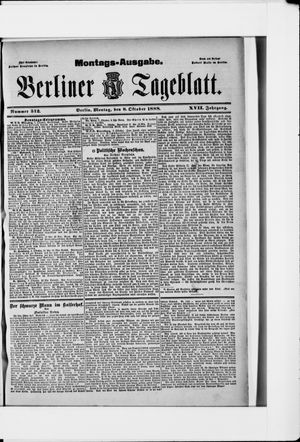 Berliner Tageblatt und Handels-Zeitung vom 08.10.1888