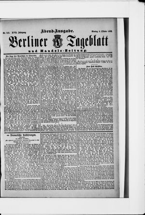 Berliner Tageblatt und Handels-Zeitung vom 08.10.1888