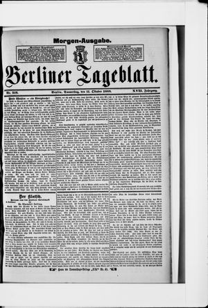 Berliner Tageblatt und Handels-Zeitung vom 11.10.1888