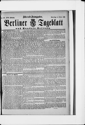 Berliner Tageblatt und Handels-Zeitung vom 11.10.1888