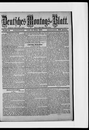 Berliner Tageblatt und Handels-Zeitung on Oct 15, 1888