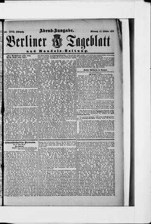 Berliner Tageblatt und Handels-Zeitung vom 17.10.1888