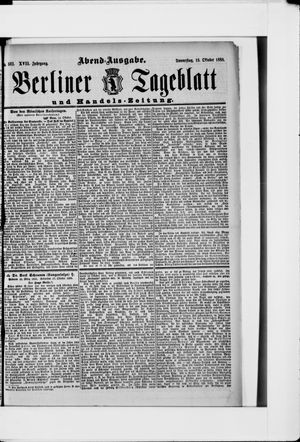 Berliner Tageblatt und Handels-Zeitung vom 18.10.1888