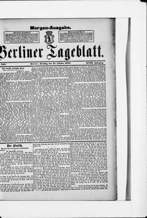 Berliner Tageblatt und Handels-Zeitung vom 23.10.1888