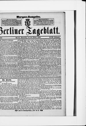 Berliner Tageblatt und Handels-Zeitung vom 25.10.1888