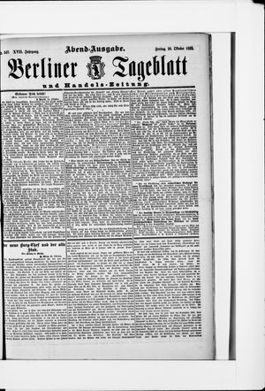 Berliner Tageblatt und Handels-Zeitung vom 26.10.1888