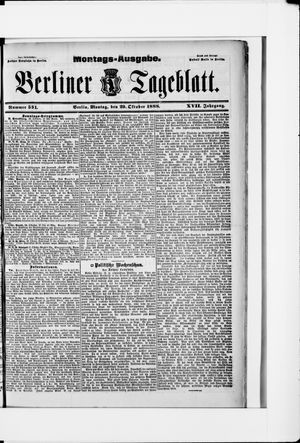 Berliner Tageblatt und Handels-Zeitung vom 29.10.1888