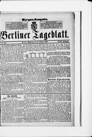 Berliner Tageblatt und Handels-Zeitung vom 31.10.1888