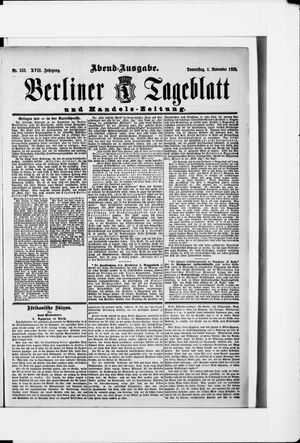 Berliner Tageblatt und Handels-Zeitung on Nov 1, 1888