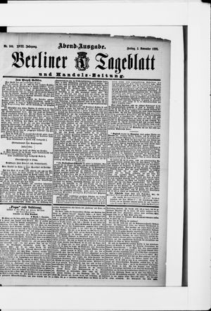 Berliner Tageblatt und Handels-Zeitung vom 02.11.1888