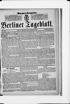 Berliner Tageblatt und Handels-Zeitung vom 07.11.1888