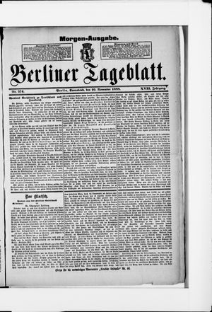 Berliner Tageblatt und Handels-Zeitung vom 10.11.1888