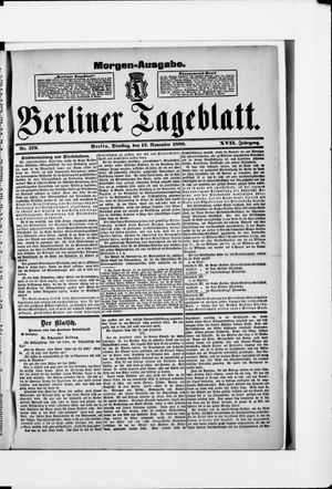 Berliner Tageblatt und Handels-Zeitung on Nov 13, 1888