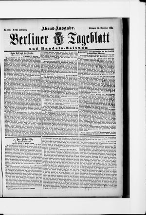 Berliner Tageblatt und Handels-Zeitung vom 14.11.1888
