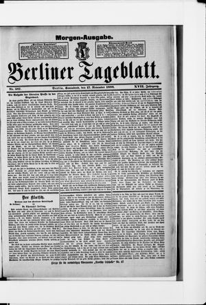 Berliner Tageblatt und Handels-Zeitung vom 17.11.1888