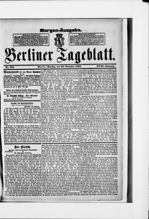 Berliner Tageblatt und Handels-Zeitung vom 20.11.1888