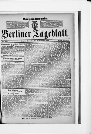 Berliner Tageblatt und Handels-Zeitung on Nov 22, 1888