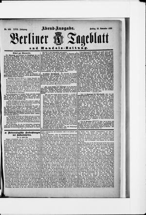 Berliner Tageblatt und Handels-Zeitung on Nov 23, 1888