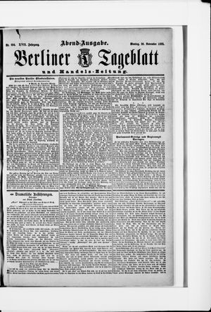 Berliner Tageblatt und Handels-Zeitung vom 26.11.1888