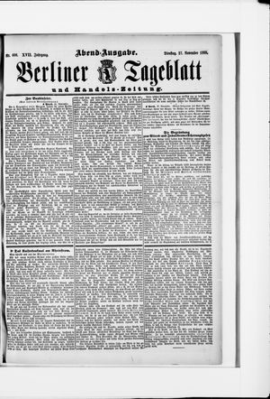 Berliner Tageblatt und Handels-Zeitung vom 27.11.1888