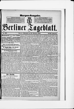 Berliner Tageblatt und Handels-Zeitung vom 28.11.1888