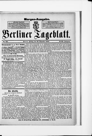 Berliner Tageblatt und Handels-Zeitung vom 30.11.1888
